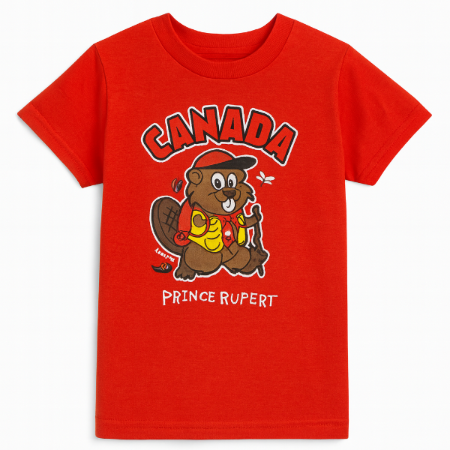 Kids Hiking Beaver T-Shirt Red