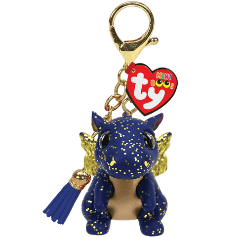 Ty Mini Boos "Saffire" Blue Dragon Keychain