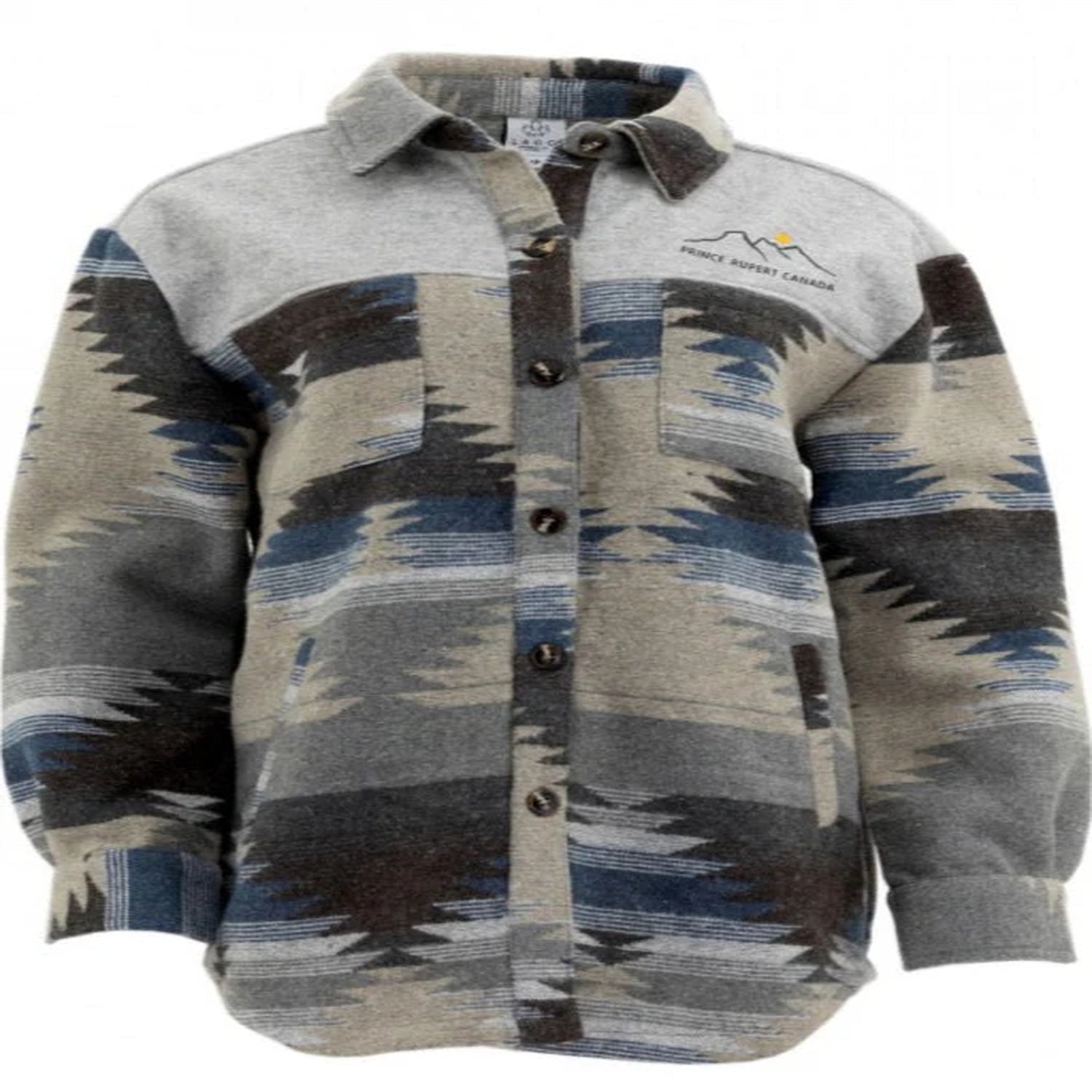 Unisex Line Art Aztec Jacket (Blue/Grey)