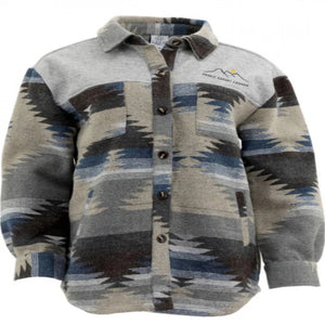 Unisex Line Art Aztec Jacket (Blue/Grey)