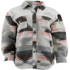 Unisex Line Art Aztec Jacket (Pink/Grey)