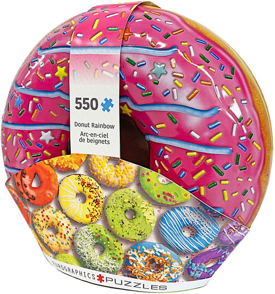 Donut Rainbow Tin/Puzzle Combo 550 Piece