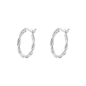 Loose Twist Hoops 30 mm Sterling Silver