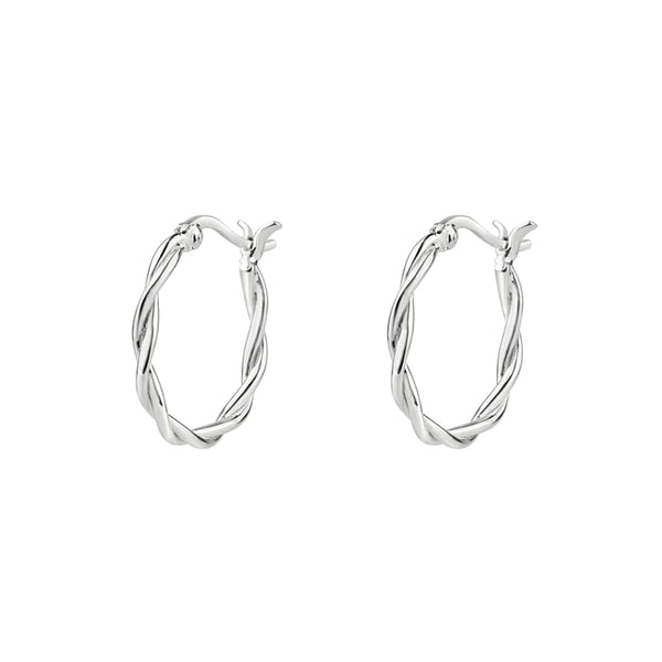 Loose Twist Hoops 30 mm Sterling Silver