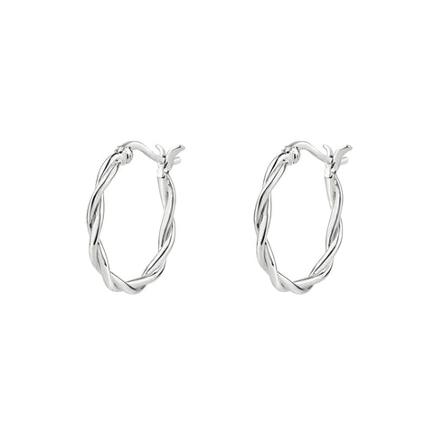 Loose Twist Hoops 30 mm Sterling Silver