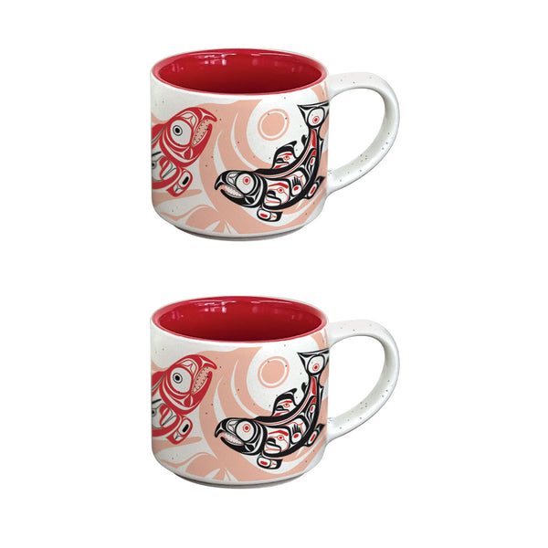 Ceramic Espresso Mugs (Set of 2) - Salmon by Corey Bulpitt