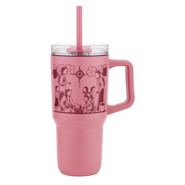 Insulated Tumbler with Straw (Heart Berry Gatherers) 32 oz