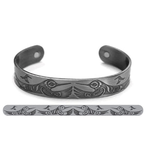 Silver Brushed Copper Bracelet (Hummingbirds)