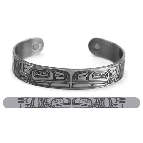 Silver Brushed Copper Bracelet (Thunderbird)