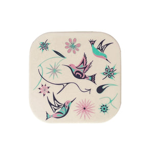 Bamboo Coaster Set (Hummingbirds)