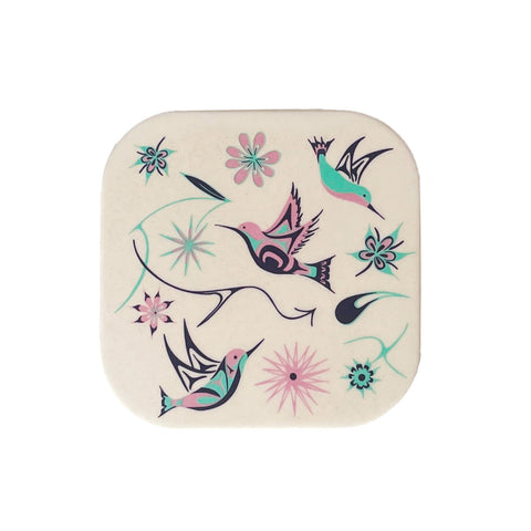 Bamboo Coaster Set (Hummingbirds)