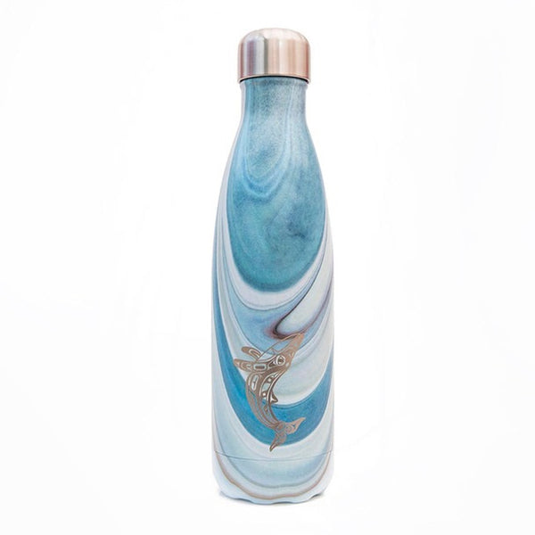 Insulated Bottle - Humpback Whale by Gordon White, Haida