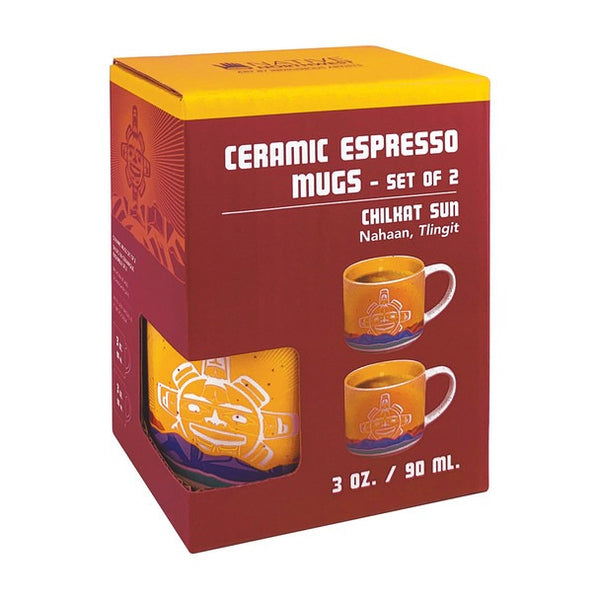 Ceramic Espresso Mugs - Set of 2 - Chilkat Sun