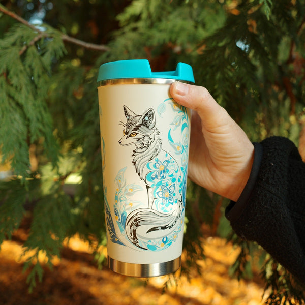 Art Travel Mug - Foxy by Deanna Samuel