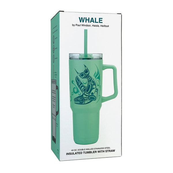 Insulated Tumbler with Straw 40 oz (Whale)