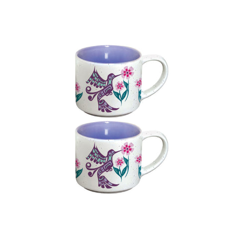 Ceramic Espresso Mugs - Set of 2 (Hummingbird)