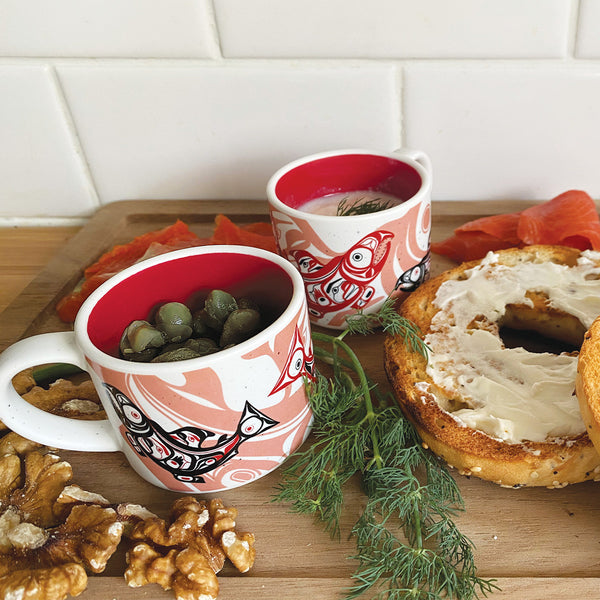 Ceramic Espresso Mugs (Set of 2) - Salmon by Corey Bulpitt