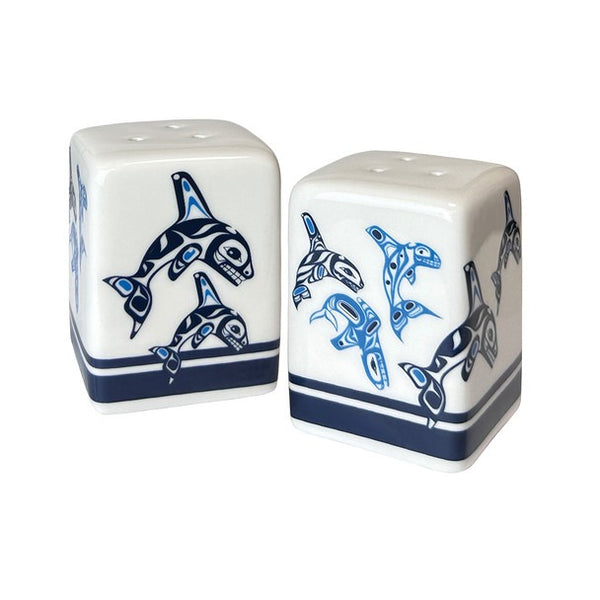 Salt & Pepper Shaker Set - Orca Family by Paul Windsor