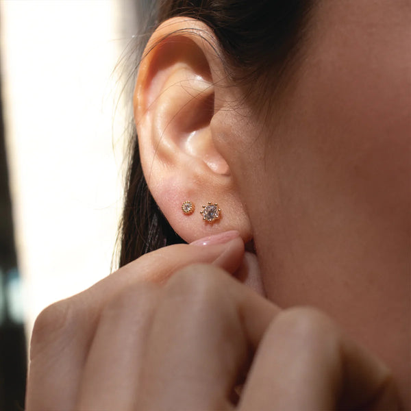 Gold Vermeil Claw-Set 8-Prong Stud Earrings