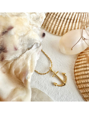 Scuttlebutt Anchor Necklace - Gold