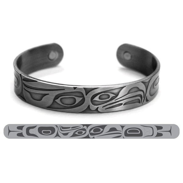 Silver Brushed Copper Bracelet (Eagle Raven)