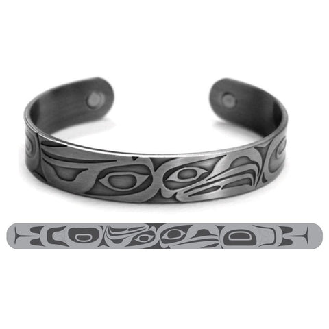 Silver Brushed Copper Bracelet (Eagle Raven)
