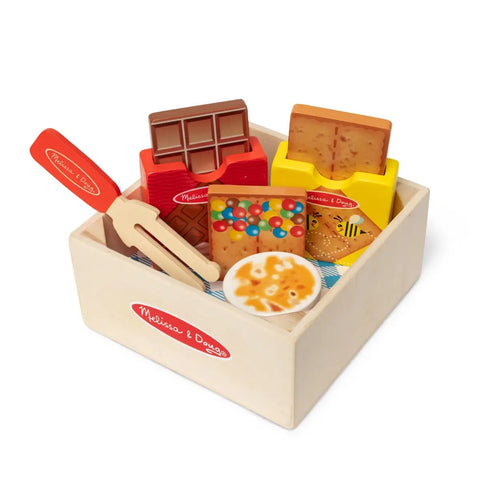 Wooden S'Mores Picnic Box Play Food Set