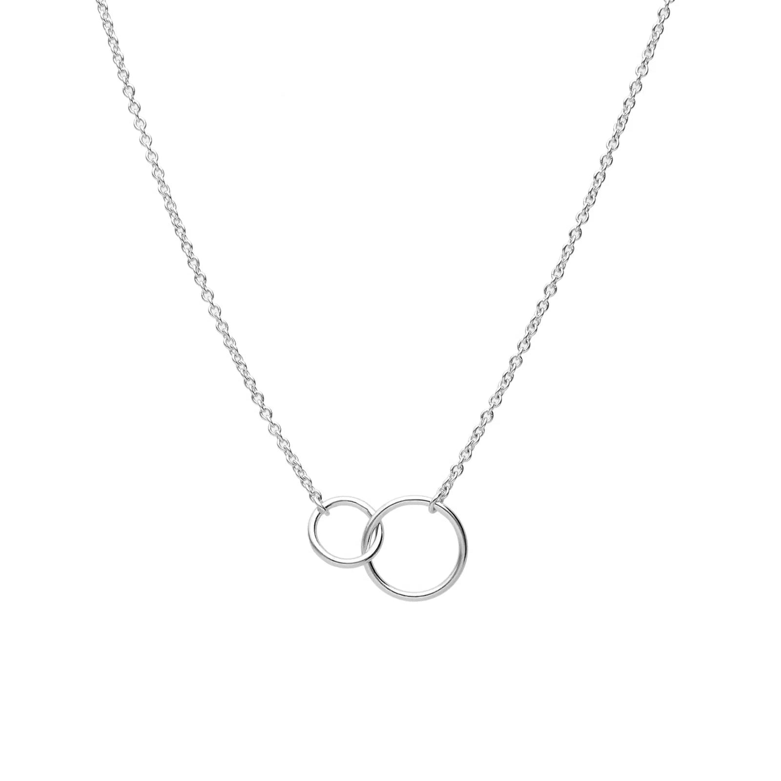 Interlocking Rings Necklace Sterling Silver