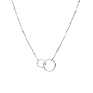 Interlocking Rings Necklace Sterling Silver