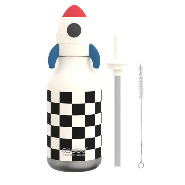 Checkered Rocket Bestie Bottle 16 oz