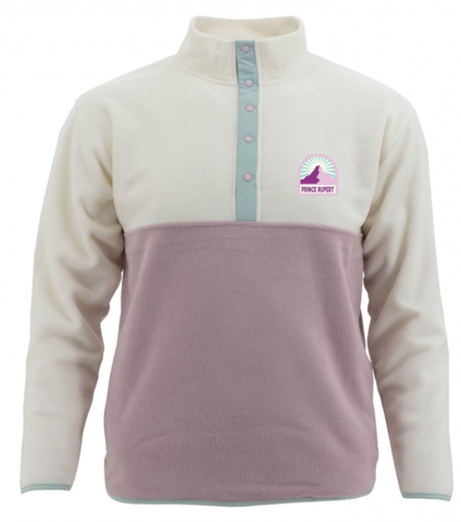 Fleece Button Pullover Pink Mountain