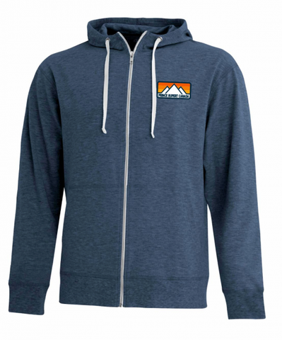 Retro Mountain Hoodie Zip Heather Navy