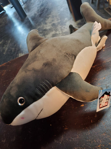 18" Grey Stuffed Shark Toy