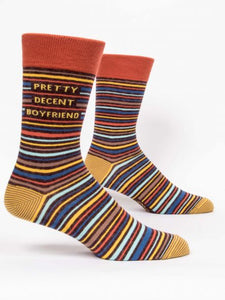 Blue Q Men's Crew Sock - Pretty Decent Boyfriend