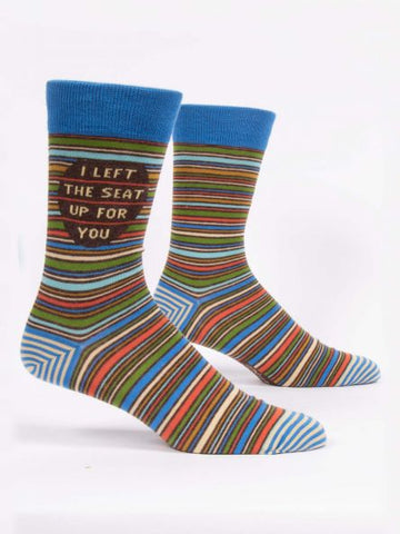 Blue Q Men's Crew Sock -I Left The Seat Up For You