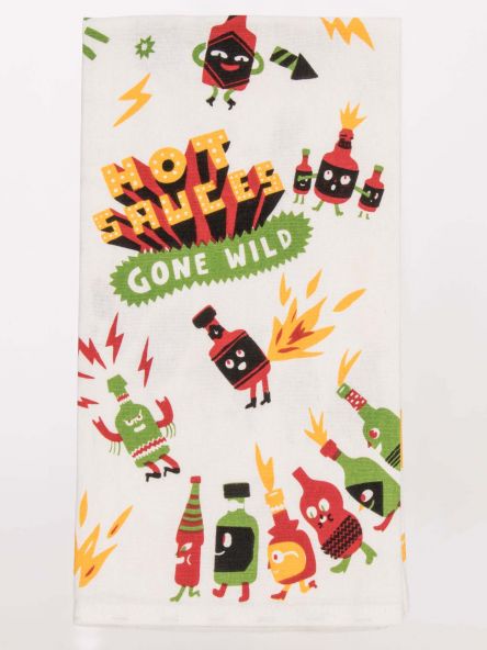 Blue Q Screen Printed Dish Towel - Hot Sauces Gone Wild