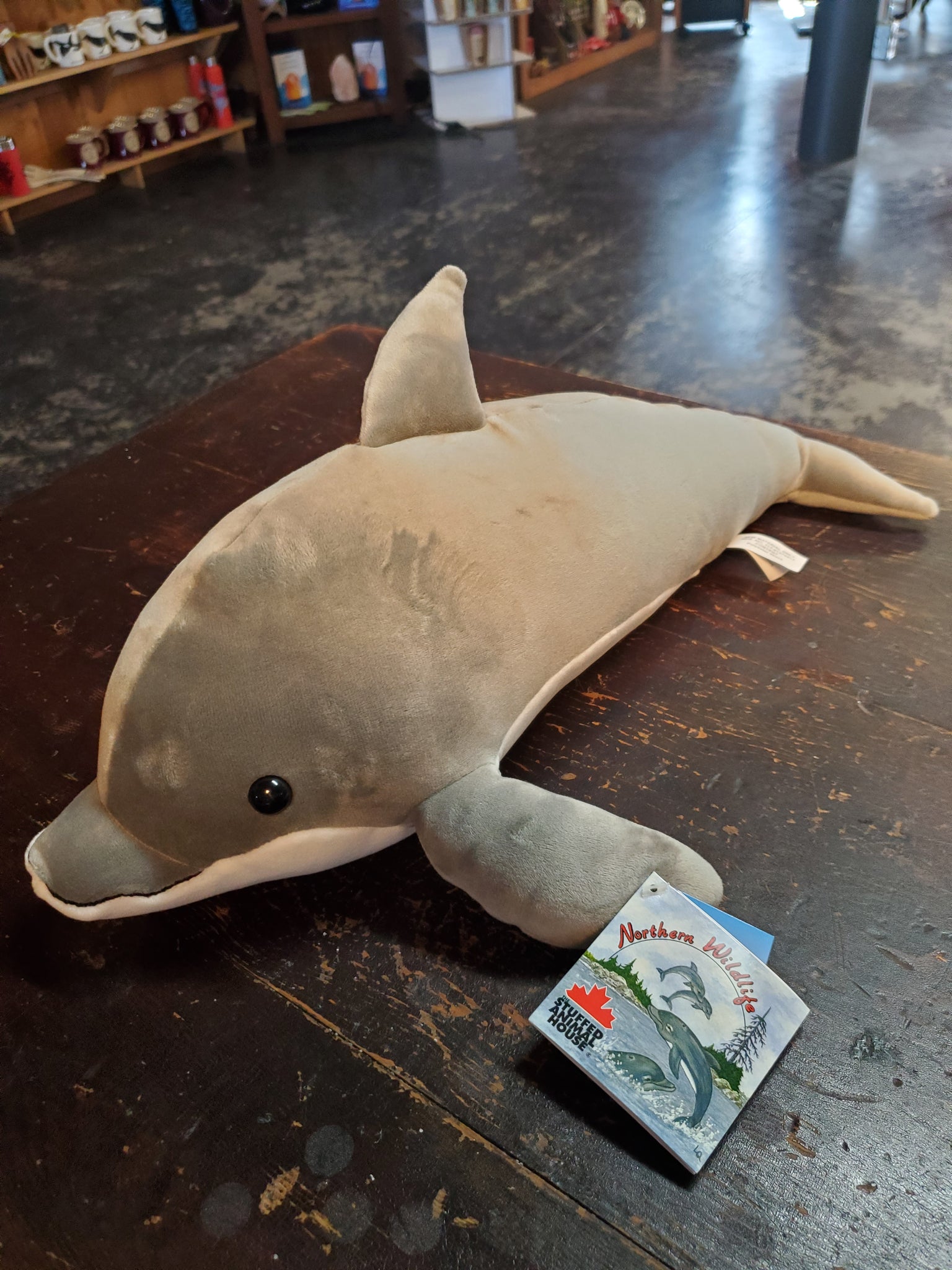 Grey Stuffed Dolphin Toy