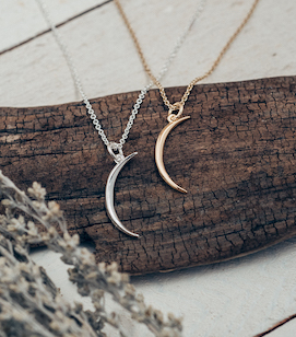 Crescent Moon Necklace -Sterling or Gold Plated