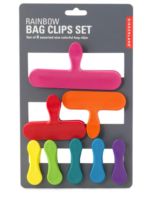 Rainbow Bag Clip Set/8 Assorted Sizes