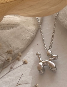 Pika & Bear- Balloon Dog Necklace- Sterling Silver