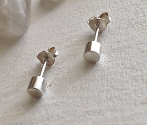 Pika & Bear - "Kulindros" Cylinder Stud Earrings (Sterling Silver)