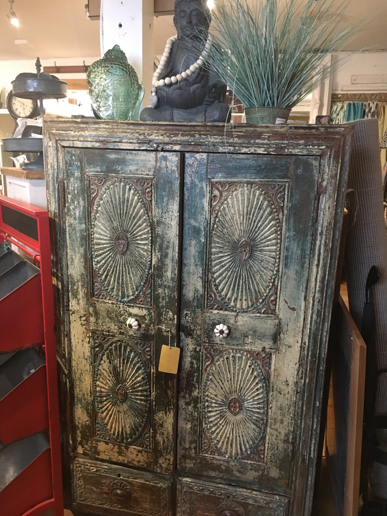 Distressed Antique Wooden Cabinet