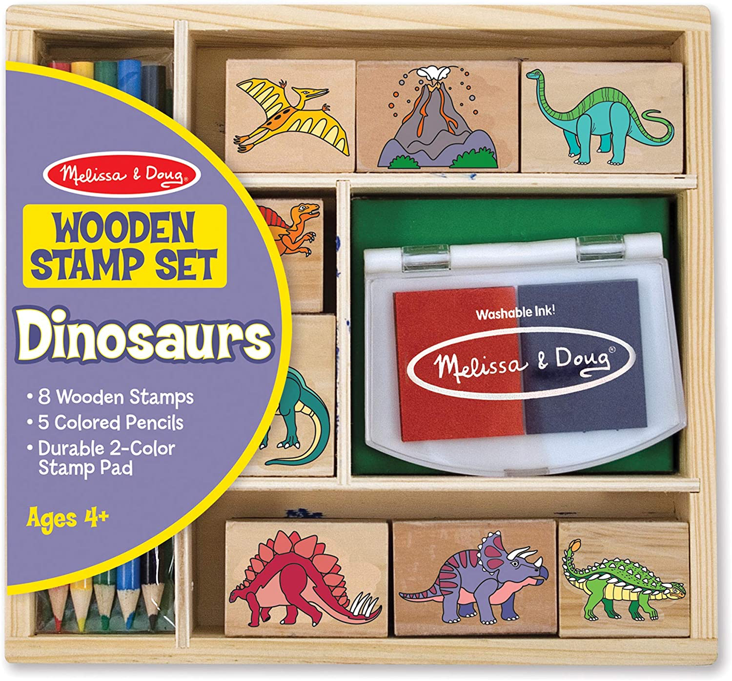 Melissa& Doug Wooden Stamp Set- Dinosaurs