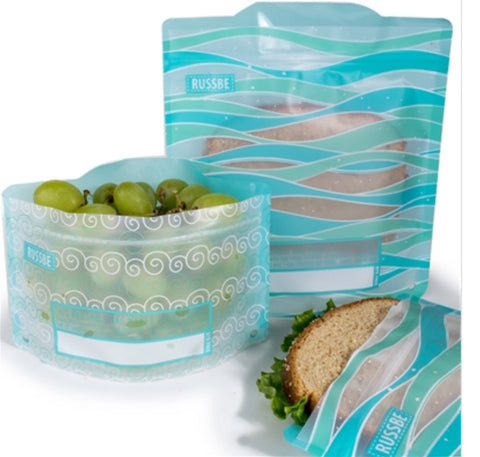 Reusable Snack And Sandwich Bags - Set 4 - Ocean