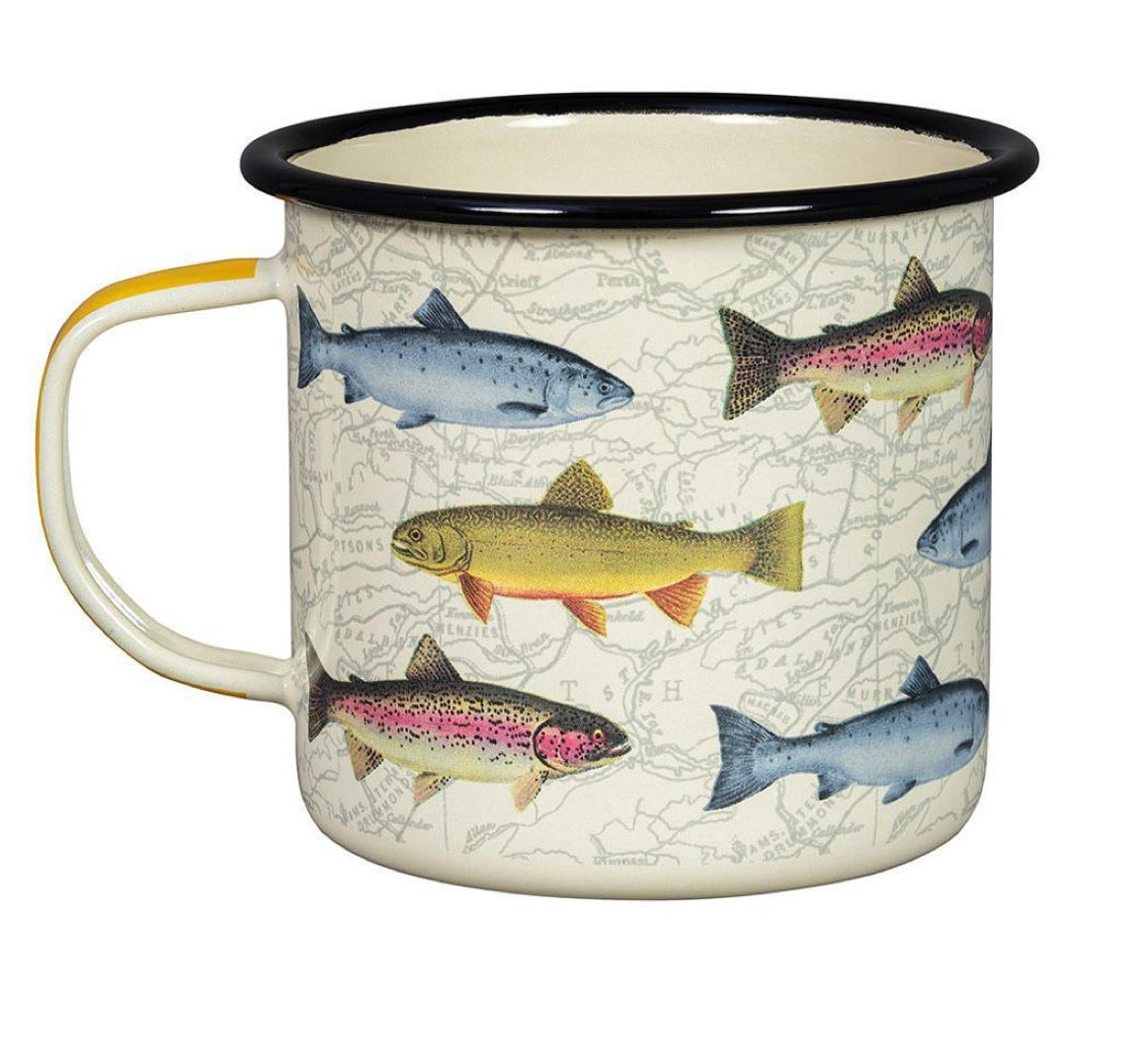 17 oz Enamel Fish Mug