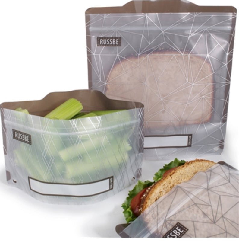 Reusable Snack And Sandwich Bags - Set 4 - Rhombus