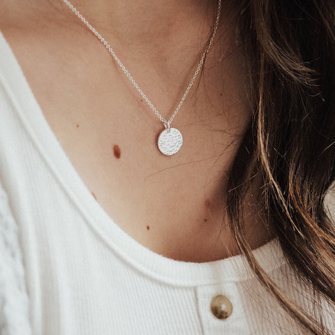 Dearest Hammered Circle Necklace