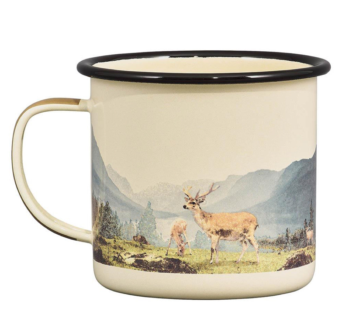 17 oz Enamel Deer Mug