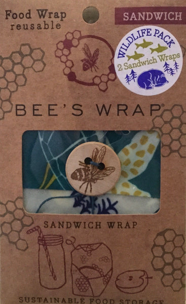 Bee’s Wrap - Oceans + Bees & Bears 2 Pack Sandwich Wrap